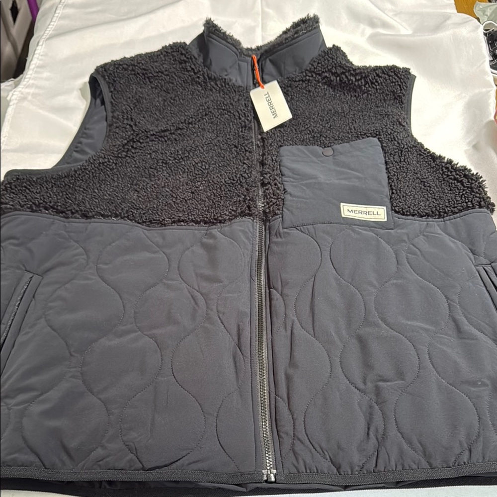 Merrell Blue Quilted Fleece Vest